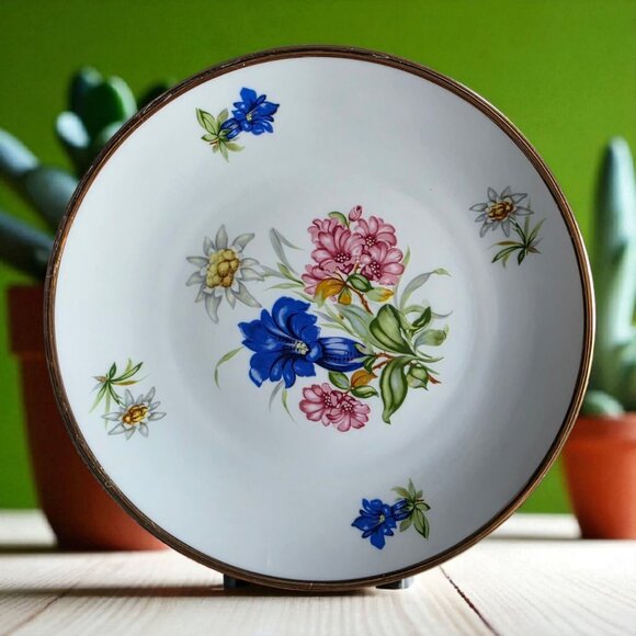 WESTERLING VINTAGE (7.5") Winterling Kirchenlamitz Bavarian Plate Gold/Blue/Pink - Picture 1 of 4